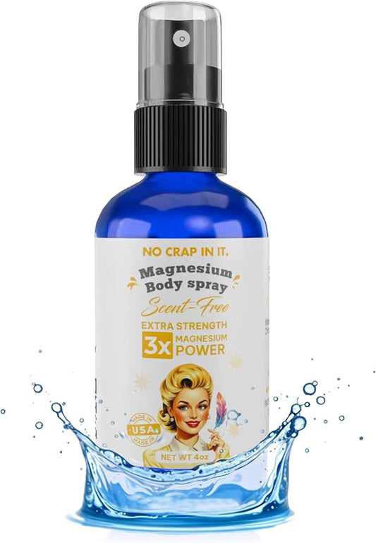 No Crap In It Magnesium Spray, Triple Action!- Your Way to Wellness | Immediate Relief with Our Unique Magnesium Glycinate,Citrate, Chloride Blend Spray (Scent Free)