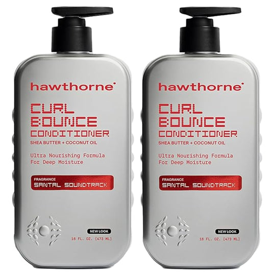 Hawthorne Curl Bounce Conditioner for Curly Hair. Mens Curly Hair Conditioner with Shea Butter, Avocado Butter, and Coconut Oil to Nourish & Strengthen. Sulfate Free, Paraben Free. 16 fl oz. 2-Pack.