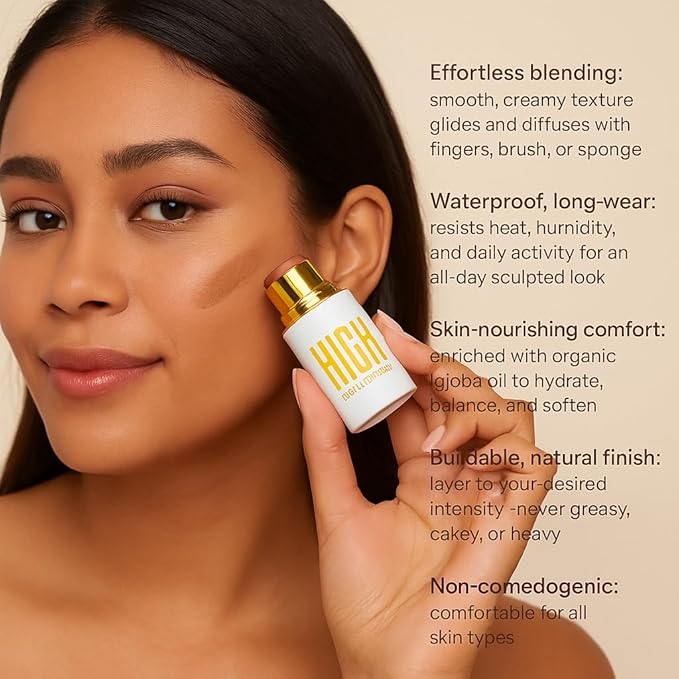 Cinnabar Contour Stick & Bronzer Powder – Matte, Buildable, Long-Wear Bronzing,Contour Stick Powder, Smooth Seamless Blend,HIGH COSMETIC AGENCY(Bronzer Cinnabar)