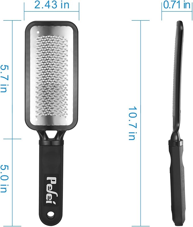Colossal Pedicure Rasp Foot File, Professional Foot Care Pedicure Stainless Steel File to Removes Hard Skin, Can Be Used On Wet Feet