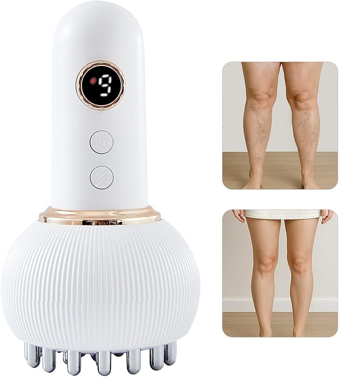 Lymphatic Drainage Massager & Anti Cellulite Massage Tool, Helps Reduce Stretch Marks & Cellulite, for Legs, Arms & Belly, Body Sculpting Machine with Microcurrent, Light, Heat & Vibration