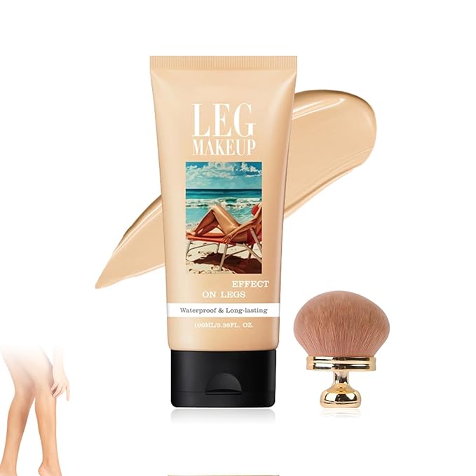 Legs Makeup Waterproof with Brush, No Transfer Body Concealer, Coverage for Vein, Scar, Tattoo for All Skin Tones, 100ML (FAIREST GLOW)