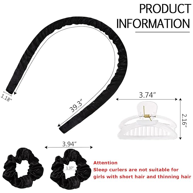 CORATED No Heat Curlers, Heatless Curls for Long Hair, Heatless Curling Rod Headband You Can Sleep In, Silk DIY Hair Styling Tools Kit