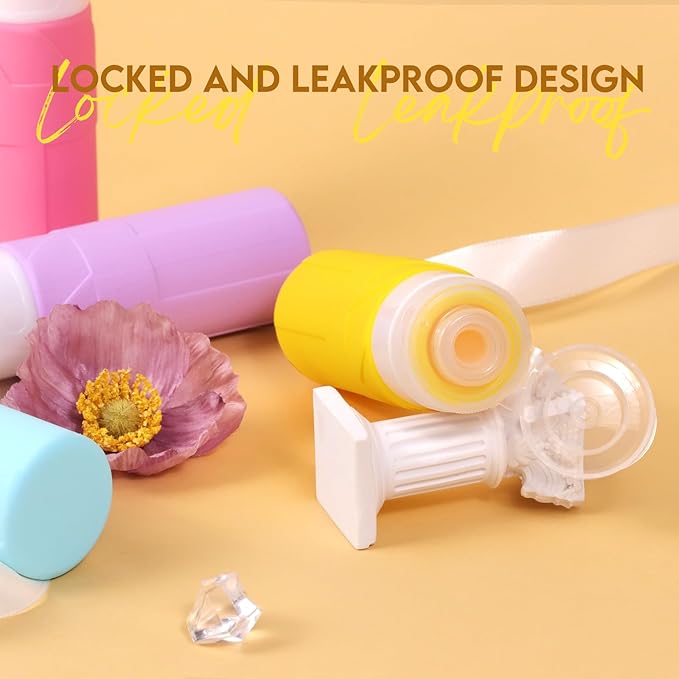 FADVAN Travel Bottles for Toiletries, 3.3oz Tsa Approved Travel Size Containers, BPA Free Leak Proof Toiletry Bottles, Refillable Easy to Squeeze and Clean (Macaron)