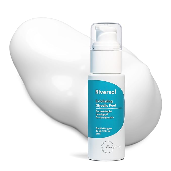 Riversol Glycolic Acid Peel | AHA Chemical Exfoliant for Face | 4% Glycolic Peel to Smooth Texture & Brighten Skin | Sensitive Skin Safe