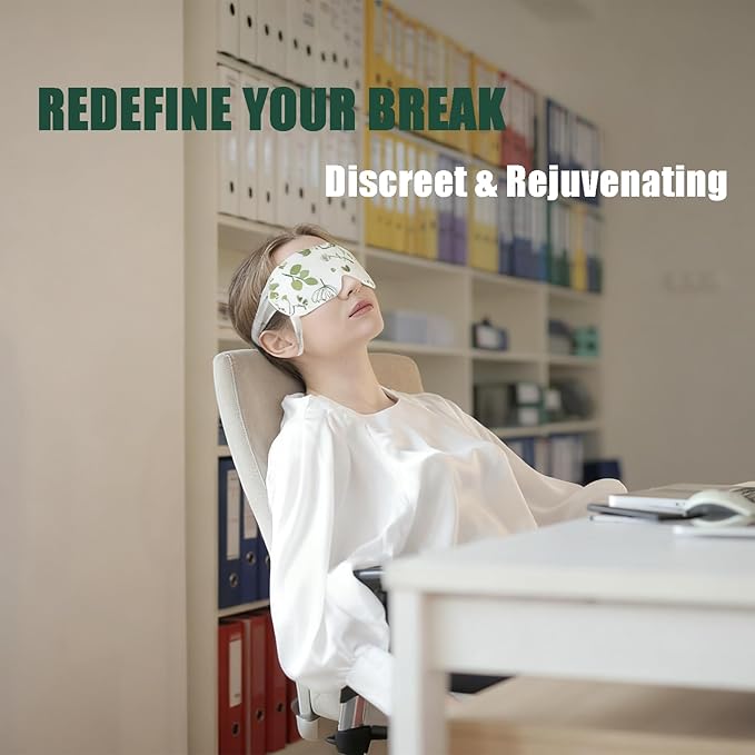 Heated Eye Mask, 13 Packs Disposable Steam Eye Masks for Dry Eyes & Puffy Eyes Relief, Self-Heating Warm Compress for Night Use, Airplane Travel, Eye Strain and Sinus Pressure, Spa at Home