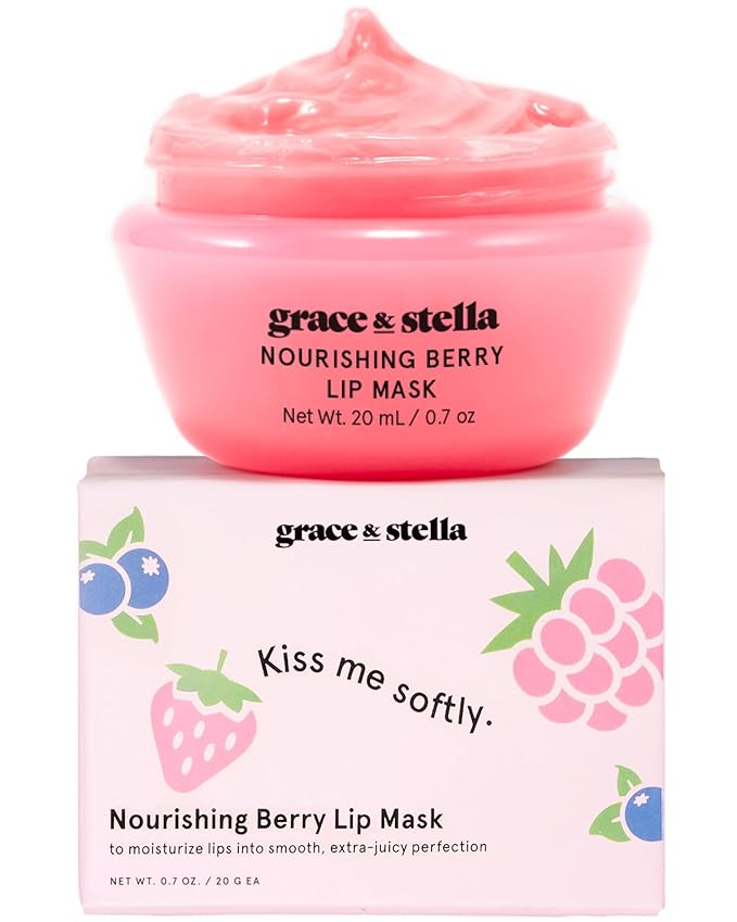 grace & stella Award Winning Lip Butter - Hydrating Lip Balm - Nourishing Lip Mask (1-pack) Travel Essentials, Travel Size Toiletries, Birthday Gifts for Women & Teens - Overnight Lip Repair - Vegan