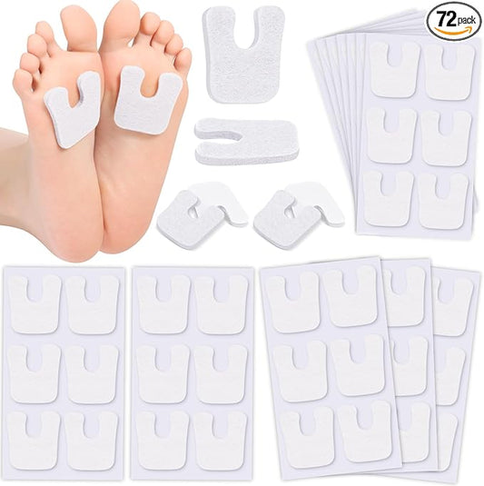 72 Pcs Callus Cushions for Feet - Soft, U Shape Metatarsal Pads for Pain Relief - Adhesive Coin Pads Protect Calluses from Shoes Rubbing - For Women & Men