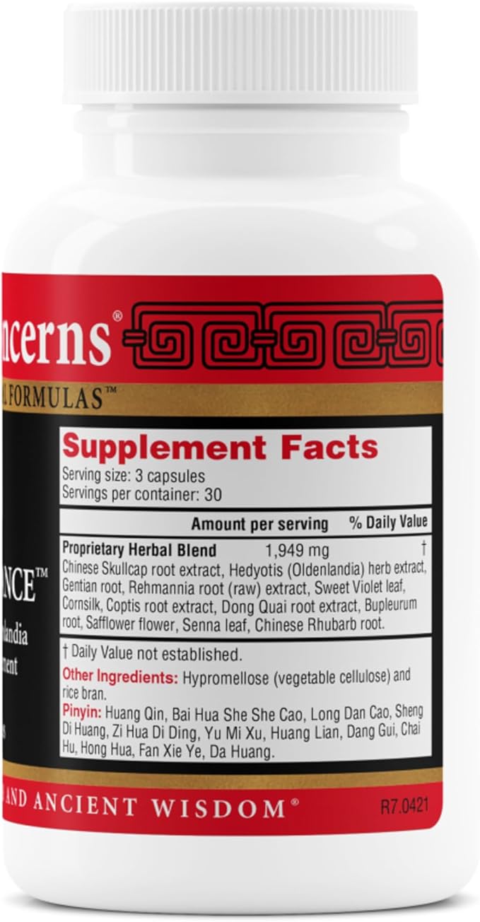 Health Concerns Skin Balance – Herbal Supplement for Skin Support, Itching Relief, & Circulation – Chinese Herbal Supplements for Men & Women – Skullcap, Dong Quai, Coptis Root - 90 Capsules