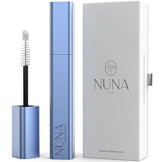 NUNA Eyelash Growth Support Serum 6ml – Eye Lash and Eyebrow Enhancing Serum for Women & Men with Biotin - Korean Multi Peptide & Natural Extracts – Promotes Fuller and Longer Lashes - 6 Month Supply