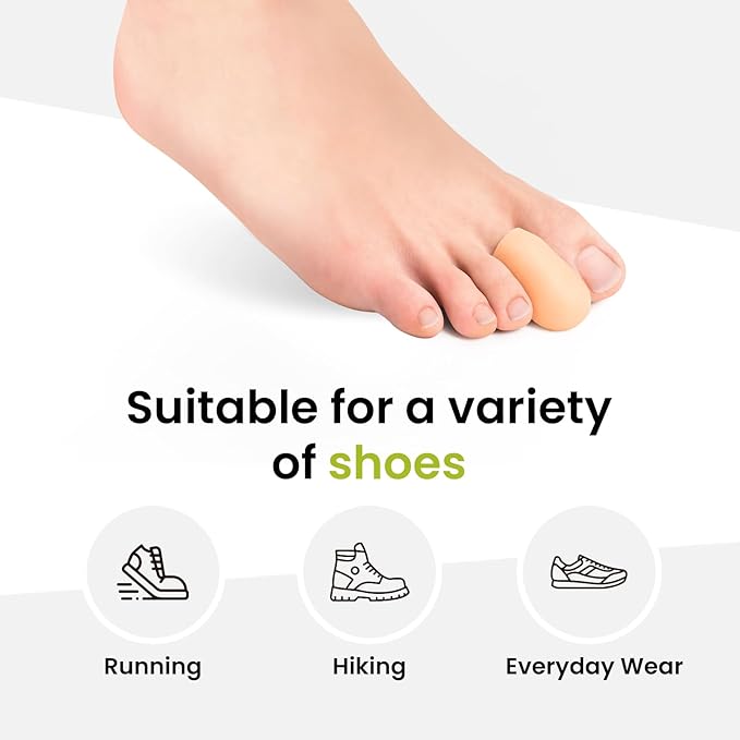 Bukihome 8 Pcs Gel Toe Cap, Toe Protector for Women Men - Cushions and Protects to Cover Toes, Relief Toe Pain from Ingrown Toenails, Corns, Blisters, Hammer Toes (Medium Size)