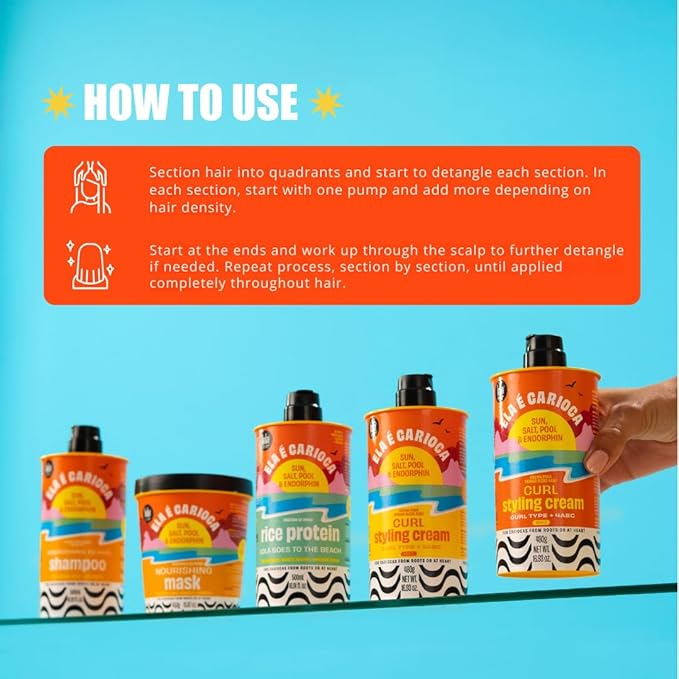 Lola From Rio - Ela E Carioca 4ABC Curl-Defining Cream, Boost Hydration, Minimize Frizz, Provide Soft, Flexible Control for 4ABC Curl Type, 17.64 Fl Oz