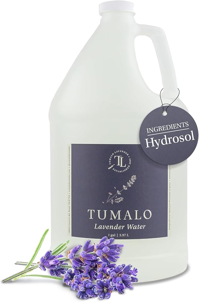 Organic Water Hydrosol Lavender Spray - Floral Water for Skincare, Aromatherapy, Stress Relief & Relaxation, Natural Facial Toner, Body Mist, Room & Linen Spray, Made in USA - 1 Gallon