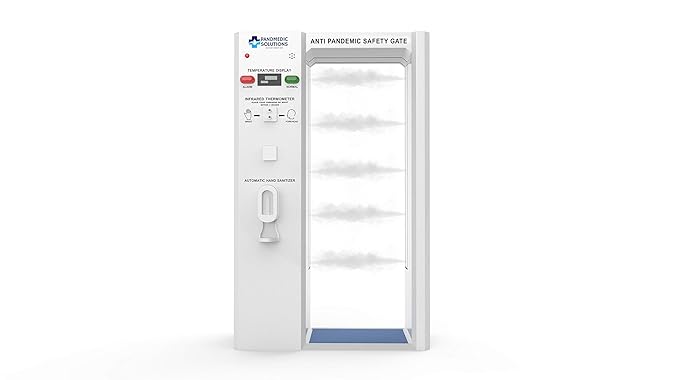 Anti Pandemic Full body automatic Sanitizing gate with temperature check for high traffic entrances offices airports and residential buildings (White)