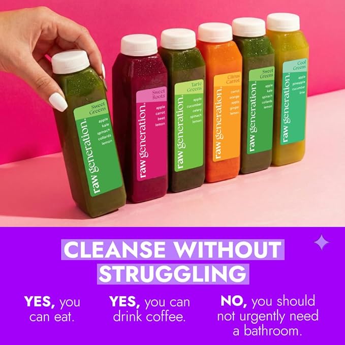 Raw Generation Skinny Juice Cleanse (5-Day) – Best Juice Cleanse for Detox and Weight Loss | Reduced Bloating & Increased Energy | 100% Raw & Cold-Pressed Juices