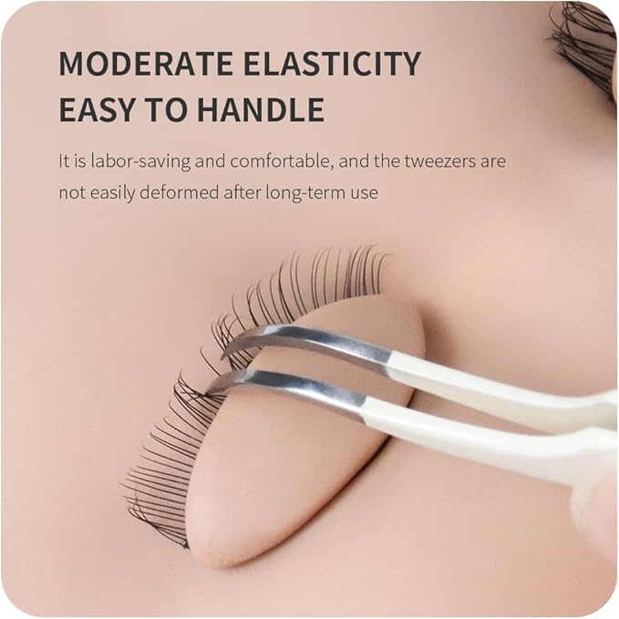Lash Tweezers for Eyelash Extensions,Stainless Steel Lash Extension Tweezers for Easy Application and Removal-W06
