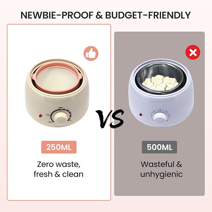 250ml Mini Waxing Kit for Women, Hard Wax Kit for Hair Removal, Waxing Kit for Bikini, Underarms, Eyebrows, Face, Compact for Teen Girls or Students Starters, Sensitive Skin, Dorms & Home Use