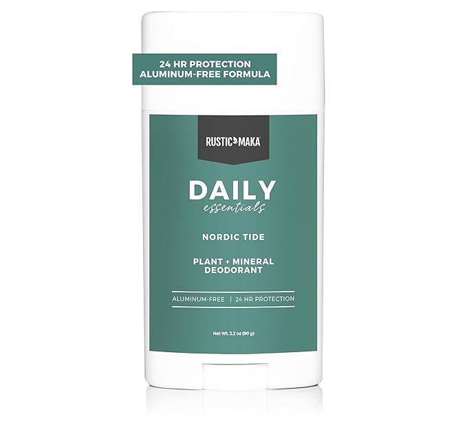 Rustic MAKA Plant + Mineral Deodorant Stick for Women - Nordic Tide | Strong Odor Control | No Added Aluminum, No Added Parabens, No Added Baking Soda | Long-Lasting Protection