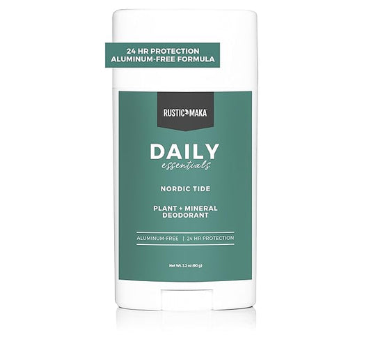 Rustic MAKA Plant + Mineral Deodorant Stick for Women - Nordic Tide | Strong Odor Control | No Added Aluminum, No Added Parabens, No Added Baking Soda | Long-Lasting Protection