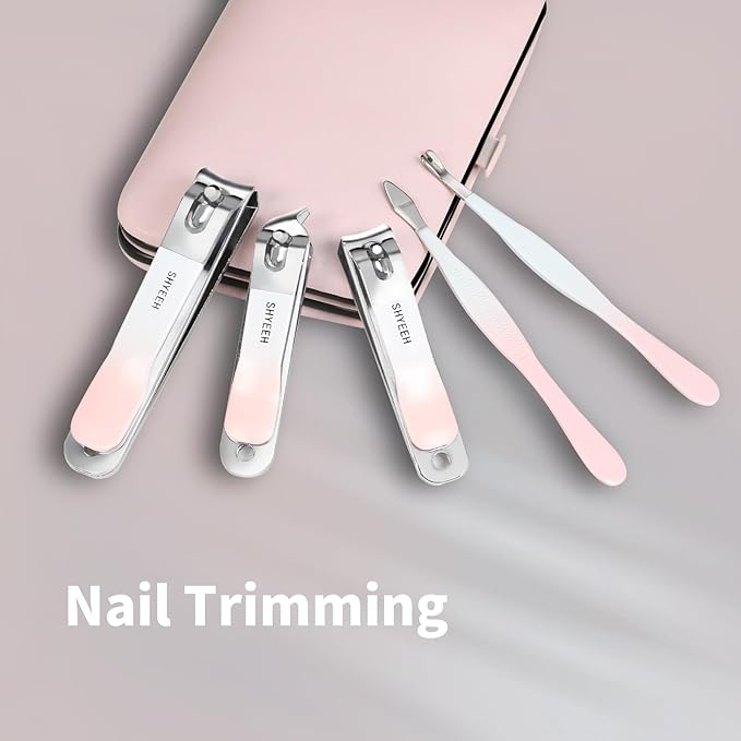 Manicure Set, 10 pcs High-Carbon Steel Nail Clippers Set, Portable Mini Manicure and Pedicure Kit, Travel Grooming Nail Kit with Leather Bag for Men and Women