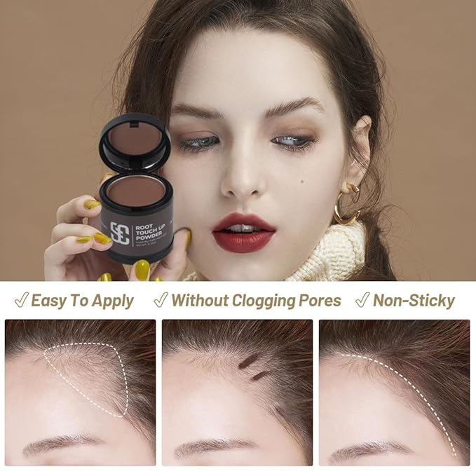 SOVONCARE Hairline Powder - Root Touch Up & Gray Hair Concealer for Men and Women, Instantly Covers Thinning Hair and Bald Spots, Natural-Looking Coverage Light Auburn