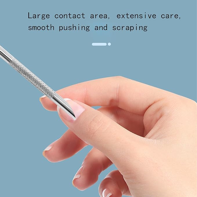 4 Pcs Nail Cleaning Cuticle Stick， Stainless Steel Cuticle Pusher Tool， Remover Dead Skin Polish Peeler Cutter，Professional Pedicure Nail Art Care Portable Nails Cleaner for Fingernails Manicure