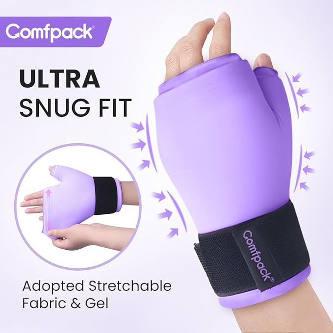 Hand Ice Pack Glove for Arthritis, Thumb Wrist Ice Pack Wrap for Carpal Tunnel, Reusable Gel Hot Cold Therapy Pain Relief for Tenosynovitis, Swelling, Surgery, Tendonitis