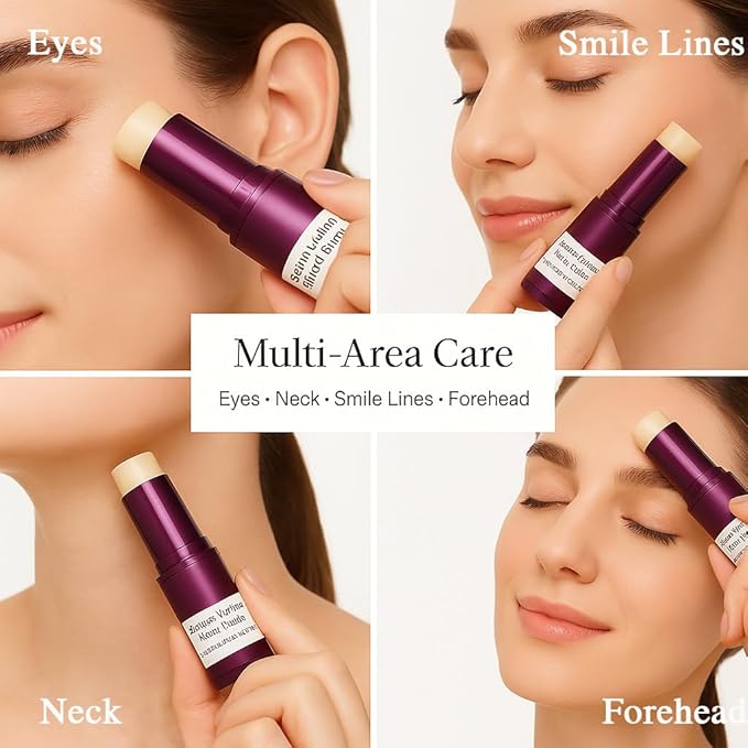 Eye Care Duo – Calcium Multi Balm Stick + Hydrogel Under Eye Patches 60ea (30 Pairs), Hydrating & Smoothing Eyes Treatment, Gentle on Skin, Travel Friendly