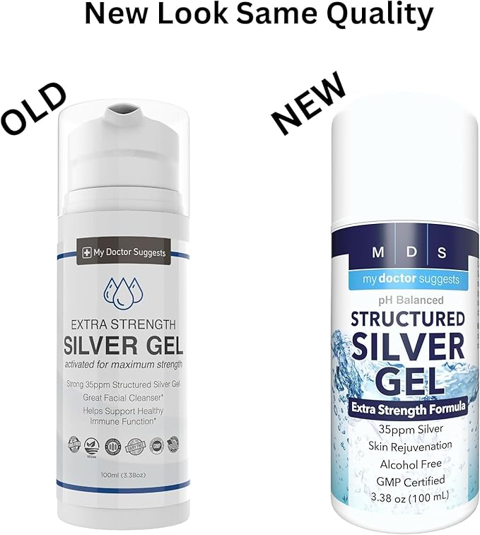 Colloidal Silver Gel Extra Strength - 35ppm Activated Colloidal Silver Gel for Maximum Potency - Made in USA - Structured Formula in a Convenient 2 Pack