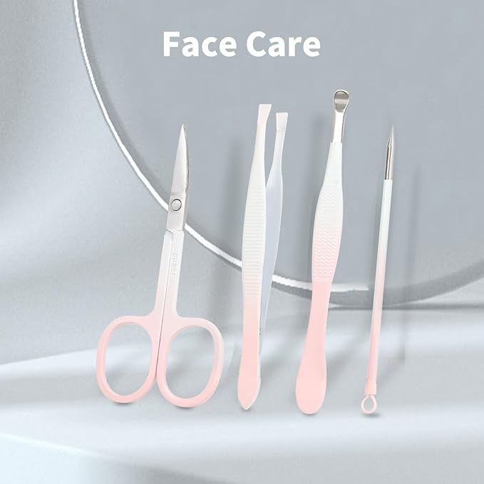 Manicure Set, 10 pcs High-Carbon Steel Nail Clippers Set, Portable Mini Manicure and Pedicure Kit, Travel Grooming Nail Kit with Leather Bag for Men and Women