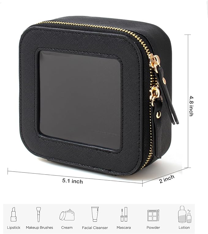 Travel Clear Makeup Bag Set, TSA Approved Cosmetic Bag Case with Zipper Portable Makeup Pouch Toiletry Bag Traveling Cosmetic Organizer Storage Bag Car Organizer Car Essentials