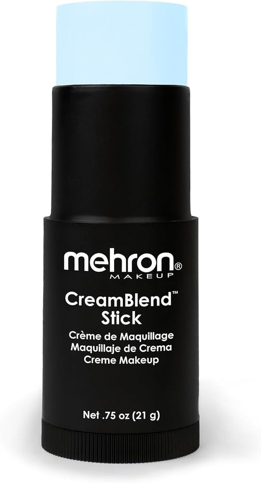 Mehron Makeup CreamBlend Stick | Face Paint, Body Paint, & Foundation Cream Makeup | Perfect for Halloween .75 oz (21 g) (Pastel Blue)