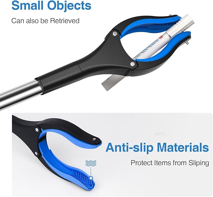 Grabber Reacher Tool 2-Pack, 32" Foldable Reacher Grabber Pickup Tool with 90° Rotating Jaw & Magnet, Trash Picker Upper Grabber, Lightweight Grabbers for Seniors Heavy Duty