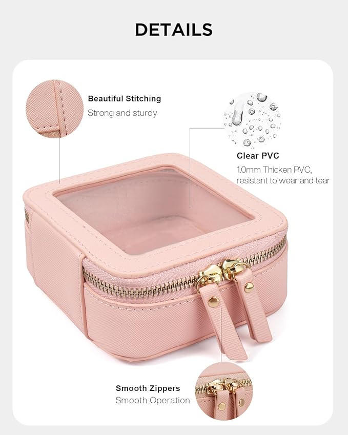 Travel Clear Makeup Bag Set, TSA Approved Cosmetic Bag Case with Zipper Portable Makeup Pouch Toiletry Bag Traveling Cosmetic Organizer Storage Bag Car Organizer Car Essentials