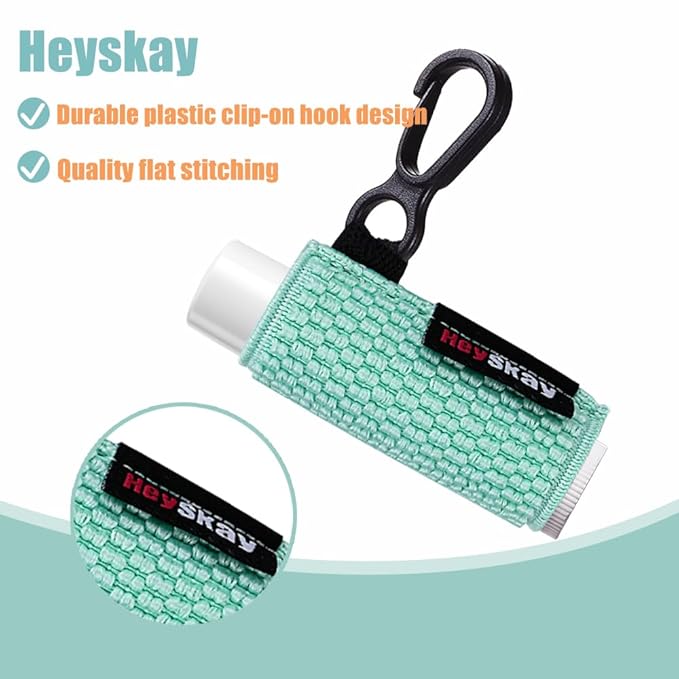 HEYSKAY 5PCS Lip Balm Holder Lipstick Sleeves Keychain Lip Gloss Holder Keychain Chapstick Elastic Sleeves(Black x5)