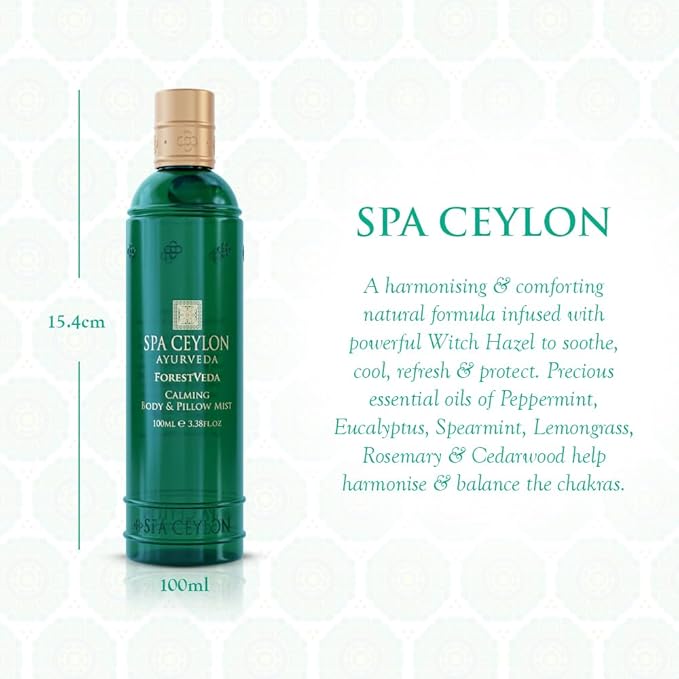 SPA CEYLON ForestVeda - Calming Body & Pillow Mist, Aromatherapy Stress Relief, Natural - Organic, Natural Body Mist & Room Spray 100ml