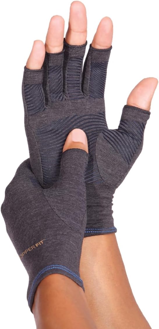 Copper Fit Mobilizer Hand Compression Gloves: Arthritis, Joint Swelling, Tendonitis, Sport - For Men and Women