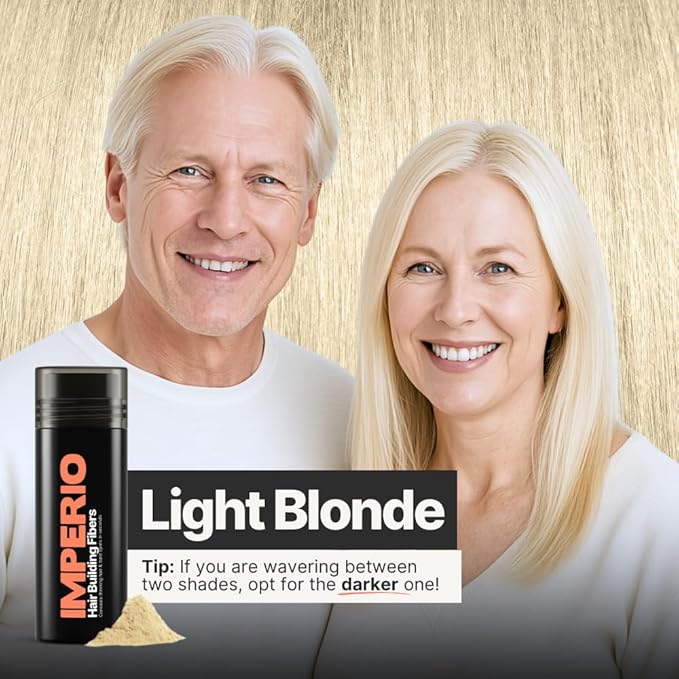 IMPERIO Hair Building Fibers for Thinning Hair - 26g Premium Hair Fibers for Women & Men in Hairdresser Quality - Hair thickening in less than 20 seconds (Light Blonde)
