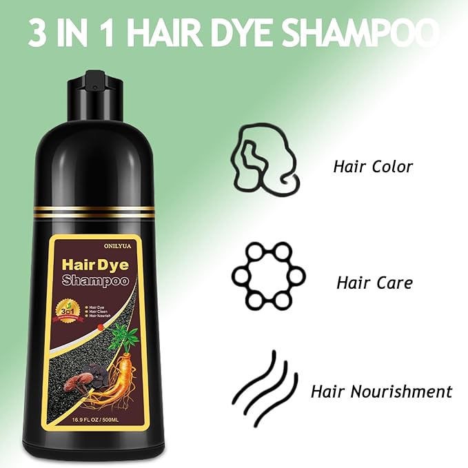 Agthyuve Hair Dye Shampoo 3 in 1, Chestnut Brown Hair Dye 16.9 FL Oz, Hair Shampoo, Semi-Permanent Hair Color Shampoo, Lasts 30 Days (Chestnut Brown)