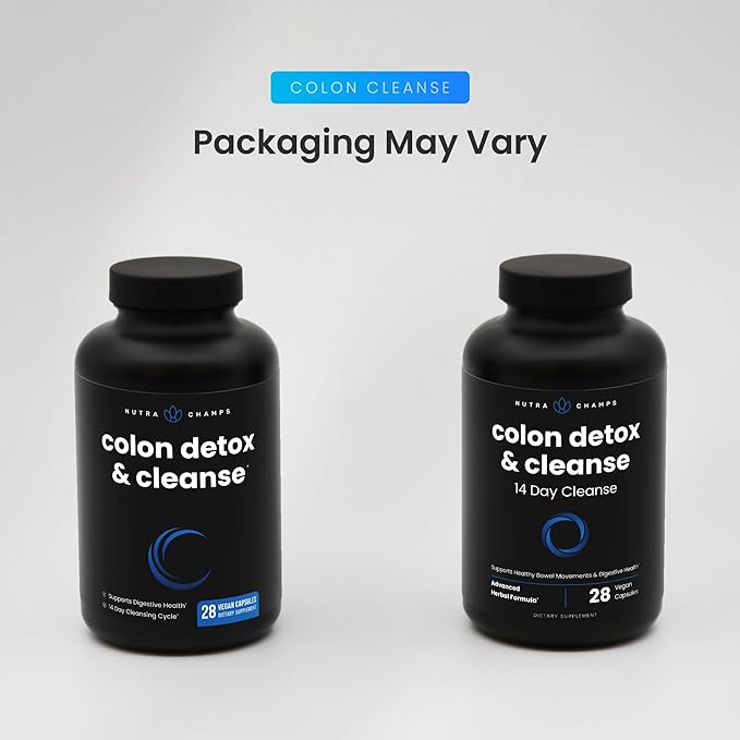 NutraChamps Colon Cleanse & Detox for Weight Loss [14 Day Quick Cleanser] Safe & Effective Formula with Probiotic & Digestive Enzymes for Constipation Relief
