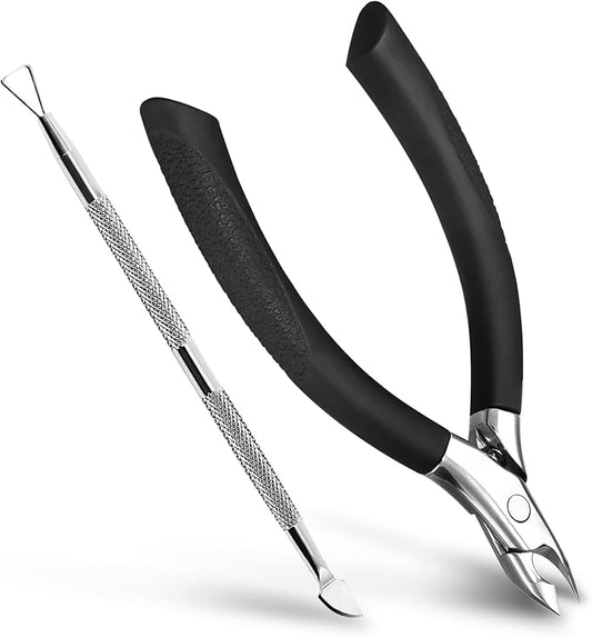 Cuticle Trimmer Set With Case, Professional 0.2" Jaw Cuticle Remover with Abs Handle, Precision Cuticle Cutters Pedicure Manicure Nail Tool cut