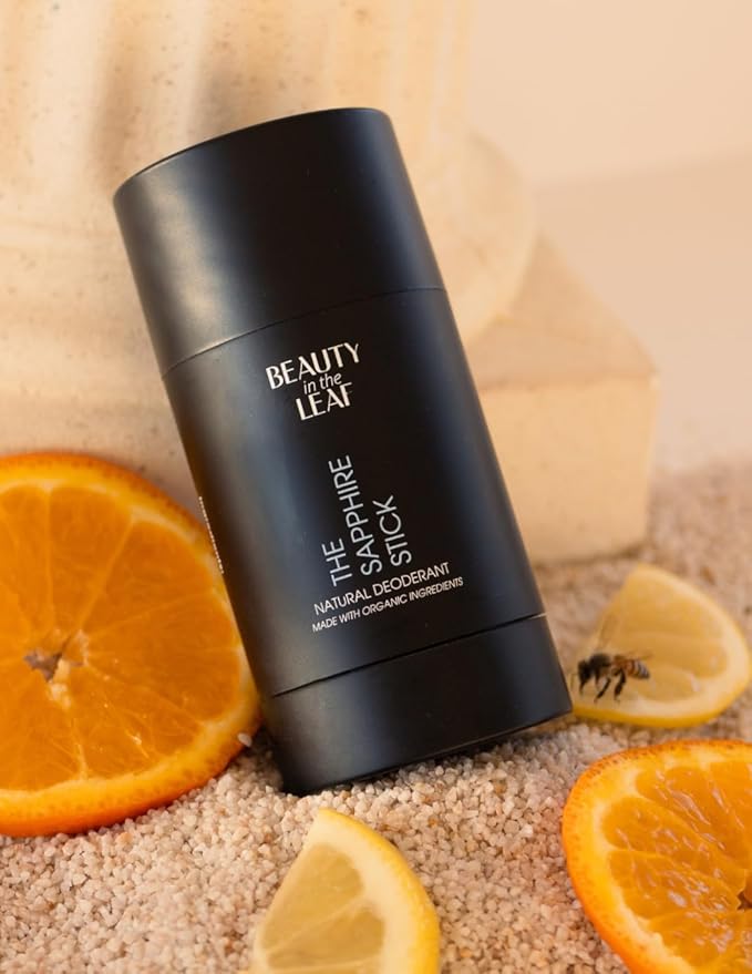 The Sapphire Stick Natural Deodorant | Made in USA with Organic Ingredients | Aluminum-Free | 100% Vegan | Mediterranean Breeze Scent | Detoxifying Charcoal & Probiotic Odor Control Formula | 20% MORE