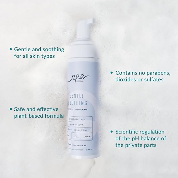 Soothing Foaming Feminine Wash for Women, Gentle Plant-Based Body Wash for Sensitive Skin, Ph Balance - Vaginal Reduces Odor - Paraben & Dioxide Free, Unscented, 6.76 Fl.Oz, Pack of 2