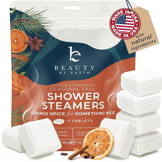 Shower Steamers Aromatherapy - USA Made with Natural Ingredients, Valentines Day Gifts, Large Shower Tablets with Orange & Fir Essential Oil, Relaxation Gifts for Women & Men, Self Care Spa Day Gifts