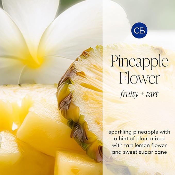 Capri Blue Pineapple Flower Reed Diffuser Set - Includes Reed Diffuser Sticks, Fragrance Oil, and Glass Bottle - Luxury Scented Room Fresheners - Cobalt Blue (8 fl oz)