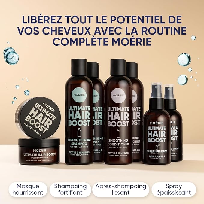 Moerie Ultimate Hair Growth Shampoo – For Longer, Thicker, Fuller Hair - Vegan Friendly Volumizing Hair Products – Paraben & Silicone Free – All Hair Types – Reverse Hair Loss – 8.45 fl oz, Double Set