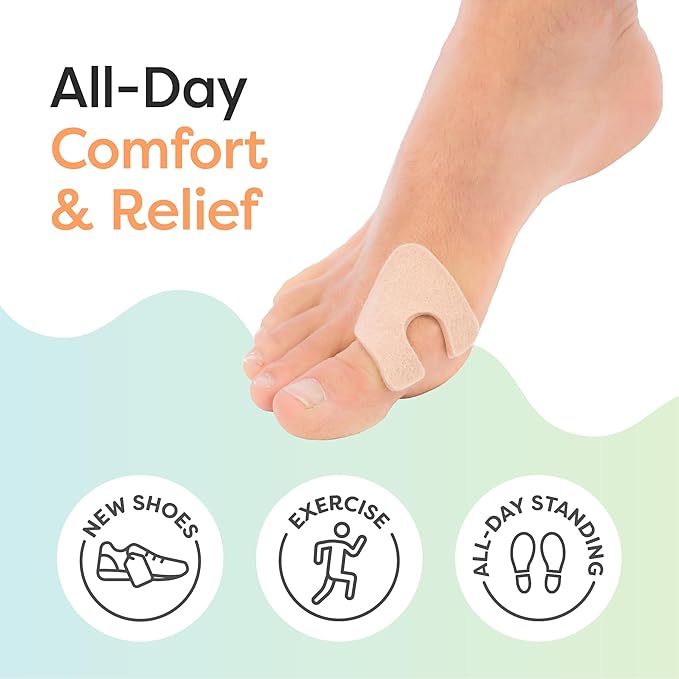 ZenToes U-Shaped Felt Callus Pads | Protect Calluses from Rubbing on Shoes | Reduce Foot and Heel Pain | Pack of 24 | 1/8” Self-Stick Pedi Cushions