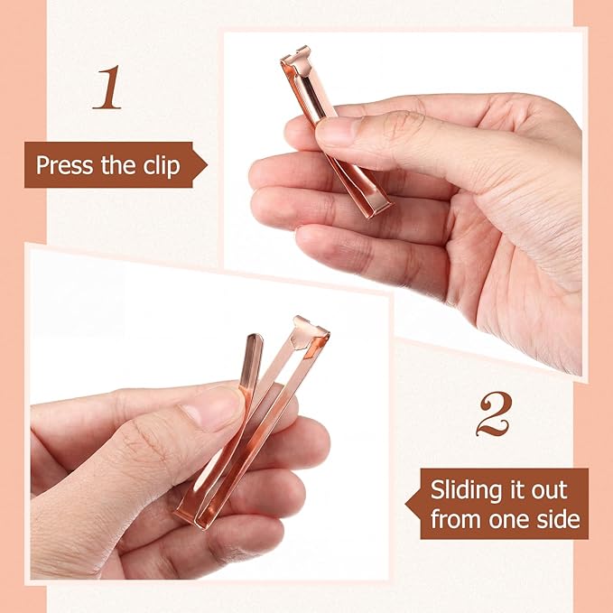 Hotop 30 Pieces Open Center Metal Barrettes Anti-slip Metal Hair Clip for Women, Assorted Colors(Open Center Barrette,Rose Gold,Silver, Gold)
