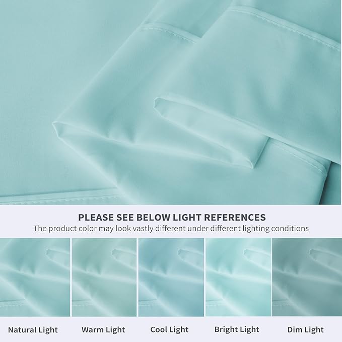 Maple&Stone Twin Flat Sheet 6 Pack,Premium Soft & Breathable,Brushed Microfiber Fabric,Anti-Shrinkage & Non-Fading,Bulk Flat Sheets Only Twin Size(Light Blue)