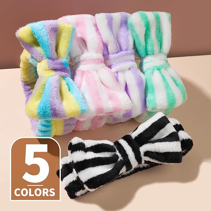 Teenitor Makeup Headband, Spa Headband For Girls, Bow Headbands, Fluffy Headbands for Washing Face, Skincare